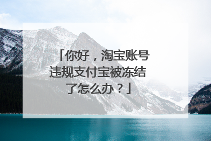 你好,淘宝账号违规支付宝被冻结了怎么办?
