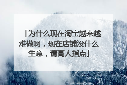 为什么现在淘宝越来越难做啊,现在店铺没什么生意,请高人指点