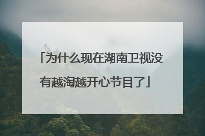 为什么现在湖南卫视没有越淘越开心节目了