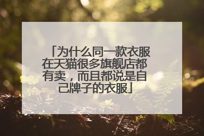 为什么同一款衣服在天猫很多旗舰店都有卖,而且都说是自己牌子的衣服