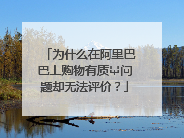 为什么在阿里巴巴上购物有质量问题却无法评价?