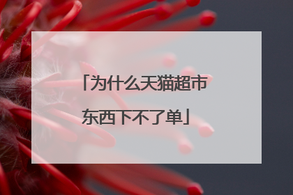 为什么天猫超市东西下不了单