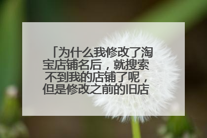 为什么我修改了淘宝店铺名后,就搜索不到我的店铺了呢,但是修改之前的旧店铺名能搜到?