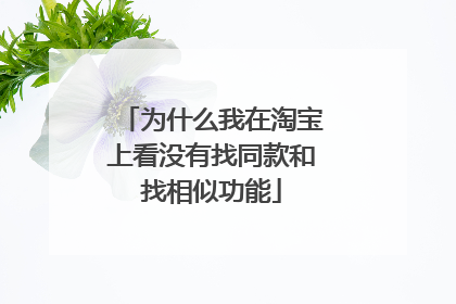 为什么我在淘宝上看没有找同款和找相似功能
