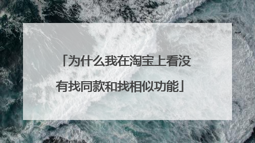 为什么我在淘宝上看没有找同款和找相似功能