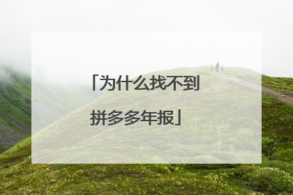 为什么找不到拼多多年报