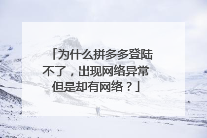 为什么拼多多登陆不了,出现网络异常但是却有网络?