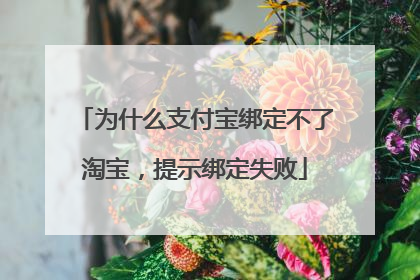 为什么支付宝绑定不了淘宝，提示绑定失败