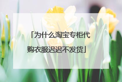 为什么淘宝专柜代购衣服迟迟不发货