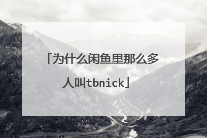 为什么闲鱼里那么多人叫tbnick