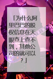 为什么阿里巴巴的股权信息在天眼查上查不到,其他公司的就可以?