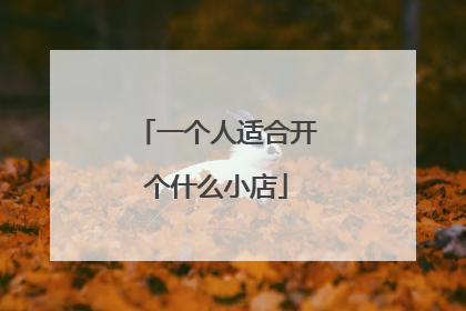 一个人适合开个什么小店
