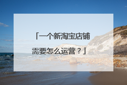 一个新淘宝店铺需要怎么运营?