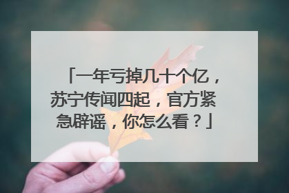 一年亏掉几十个亿,苏宁传闻四起,官方紧急辟谣,你怎么看?