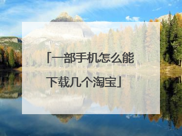 一部手机怎么能下载几个淘宝