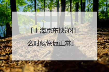 上海京东快递什么时候恢复正常