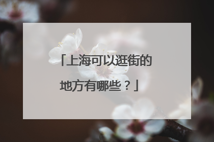 上海可以逛街的地方有哪些？