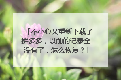 不小心又重新下载了拼多多,以前的记录全没有了,怎么恢复?