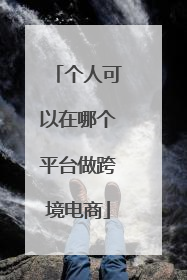 个人可以在哪个平台做跨境电商