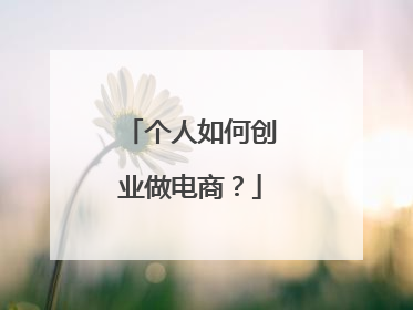 个人如何创业做电商?