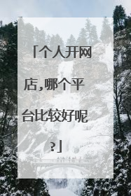 个人开网店,哪个平台比较好呢?