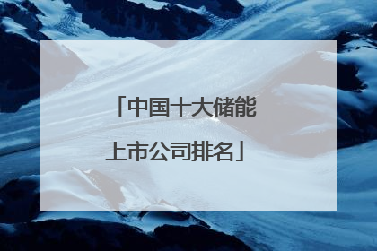 中国十大储能上市公司排名