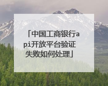 中国工商银行api开放平台验证失败如何处理