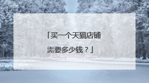 买一个天猫店铺需要多少钱？