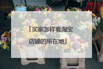 买家怎样看淘宝店铺的所在地