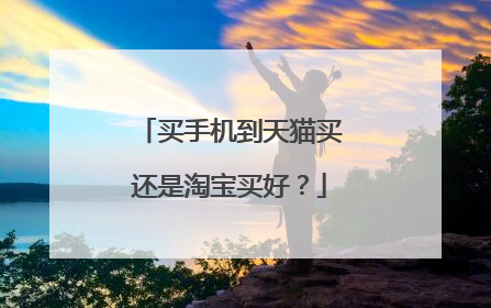 买手机到天猫买还是淘宝买好？