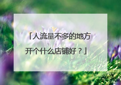 人流量不多的地方开个什么店铺好?