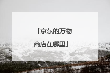 京东的万物商店在哪里