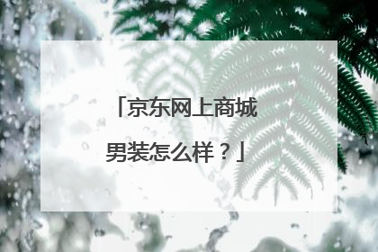 京东网上商城男装怎么样?