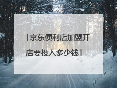 京东便利店加盟开店要投入多少钱