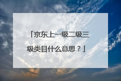 京东上一级二级三级类目什么意思？