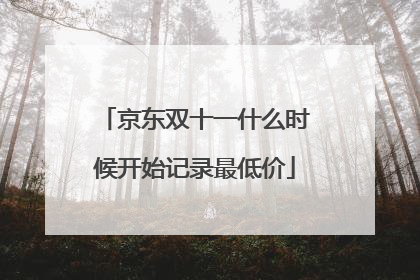 京东双十一什么时候开始记录最低价