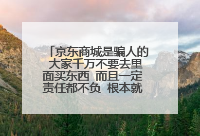 京东商城是骗人的 大家千万不要去里面买东西 而且一定责任都不负 根本就是在骗我们的钱