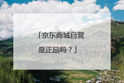 京东商城自营是正品吗?