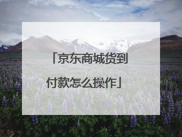 京东商城货到付款怎么操作