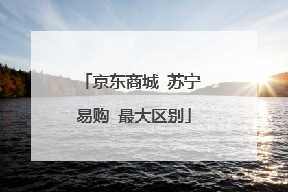 京东商城 苏宁易购 最大区别