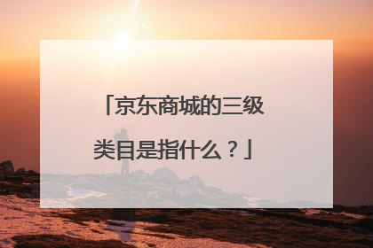 京东商城的三级类目是指什么？