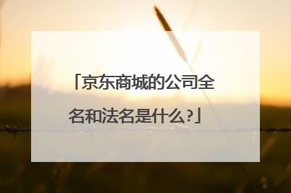 京东商城的公司全名和法名是什么?