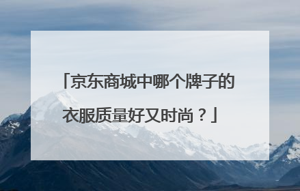 京东商城中哪个牌子的衣服质量好又时尚?