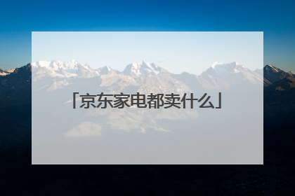 京东家电都卖什么