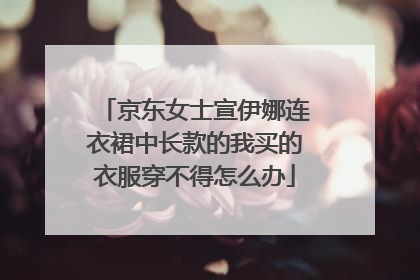 京东女士宣伊娜连衣裙中长款的我买的衣服穿不得怎么办