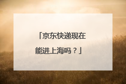 京东快递现在能进上海吗?