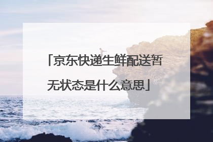 京东快递生鲜配送暂无状态是什么意思