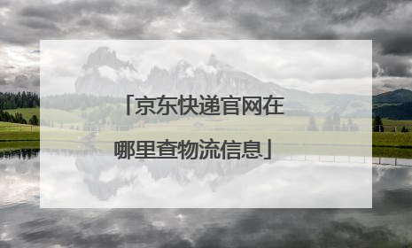 京东快递官网在哪里查物流信息