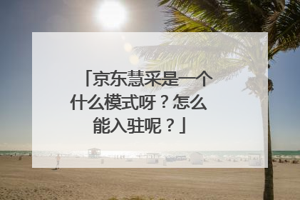 京东慧采是一个什么模式呀？怎么能入驻呢？