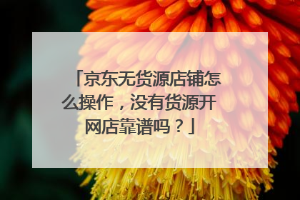 京东无货源店铺怎么操作，没有货源开网店靠谱吗？